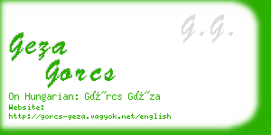 geza gorcs business card